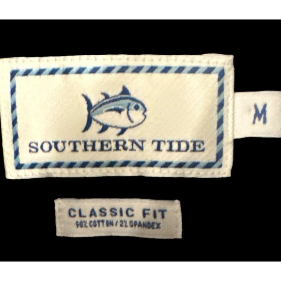 SOUTHERN TIDE Classic Fit blue/Pink check/plaid Long Sleeve button down Sz Med - Picture 3 of 4
